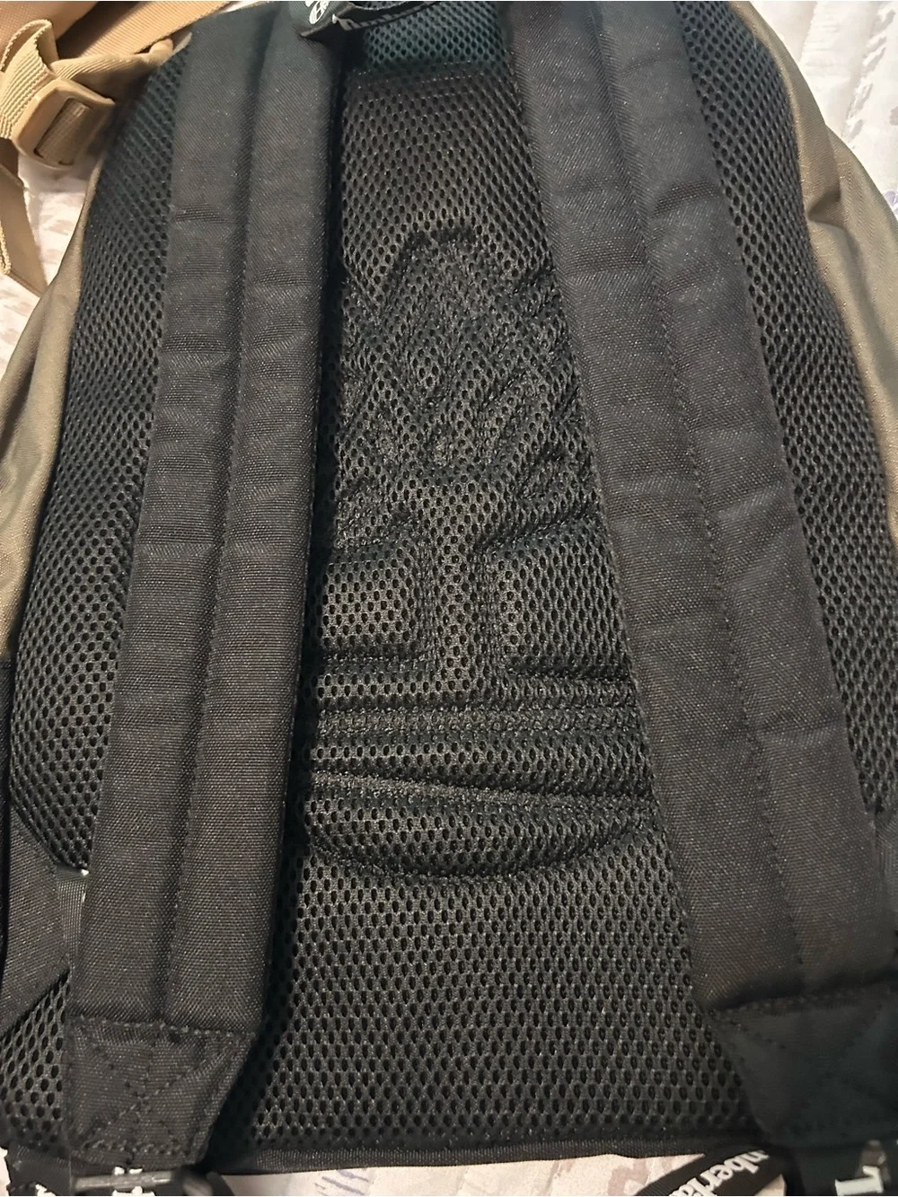 Timberland Olive Green and Black Rugged Logo Backpack